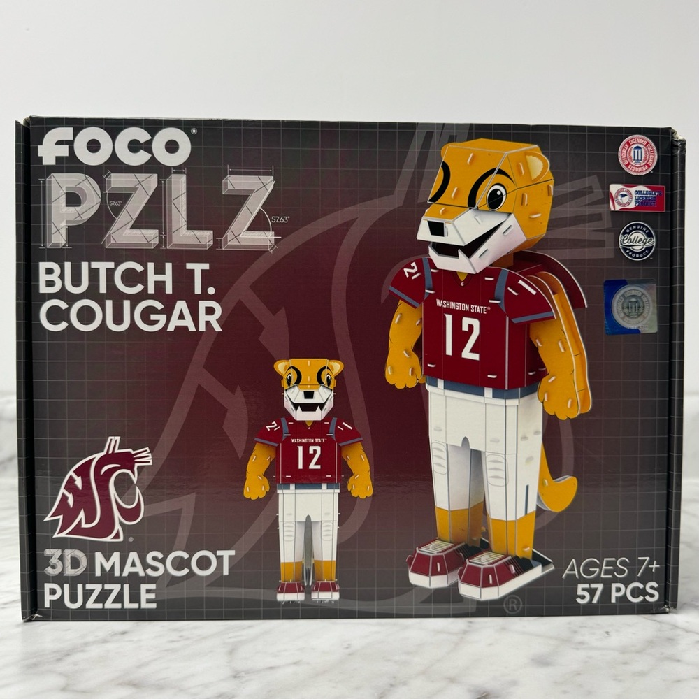 FOCO PZLZ Butch T. Cougar 3D Mascot puzzle - New